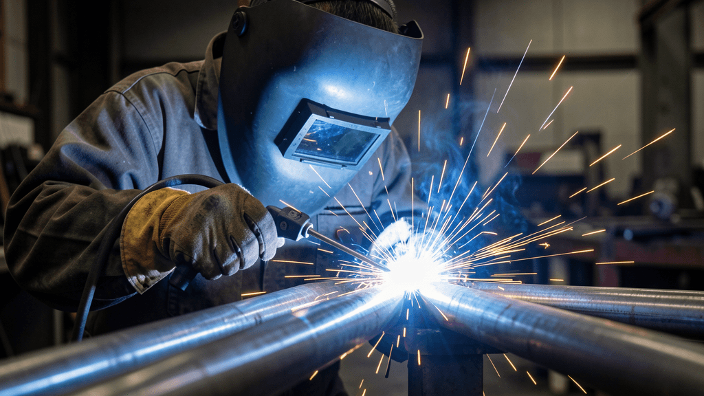 Skilled welder at MSS Steel Tubes
